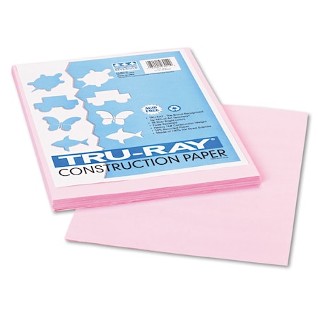 Pacon Tru-Ray Construction Paper, 76 lb Text Weight, 9 x 12, Pink, PK50 103012